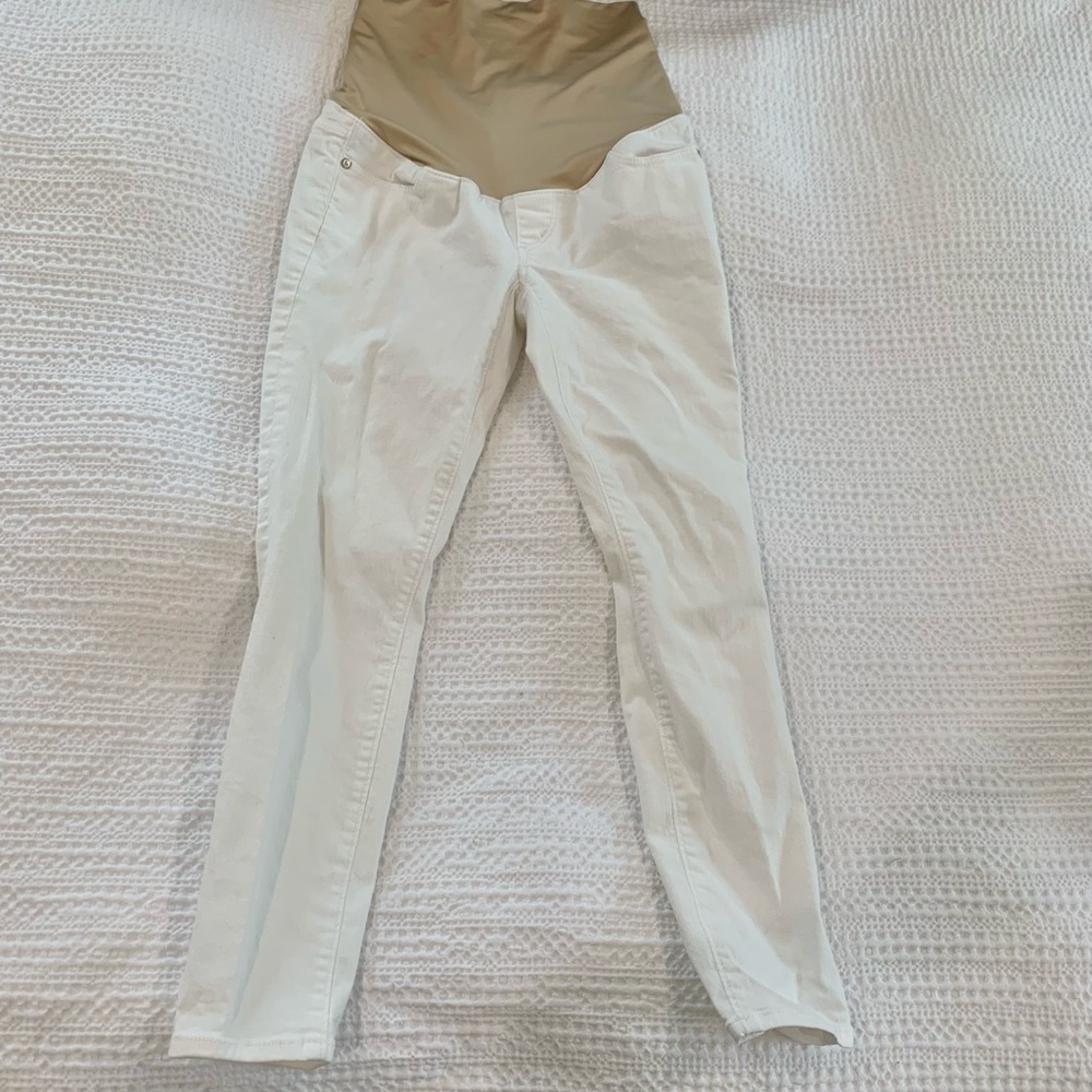 Petite Loft White Maternity Jeans